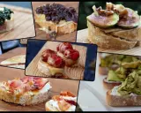 Köstliche Bruschetta-Alternativen: Mit Spinat, Feigen, Speck und Zucchini belegt. Vielfalt für jeden Geschmack.