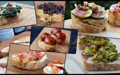 Köstliche Bruschetta-Alternativen: Mit Spinat, Feigen, Speck und Zucchini belegt. Vielfalt für jeden Geschmack.