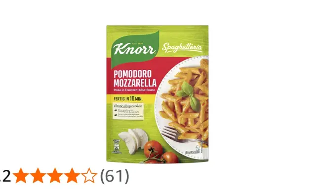 Knorr Spaghetteria Pomodoro Mozzarella: Penne in cremiger Tomaten-Mozzarella-Sauce, fertig in 10 Minuten.